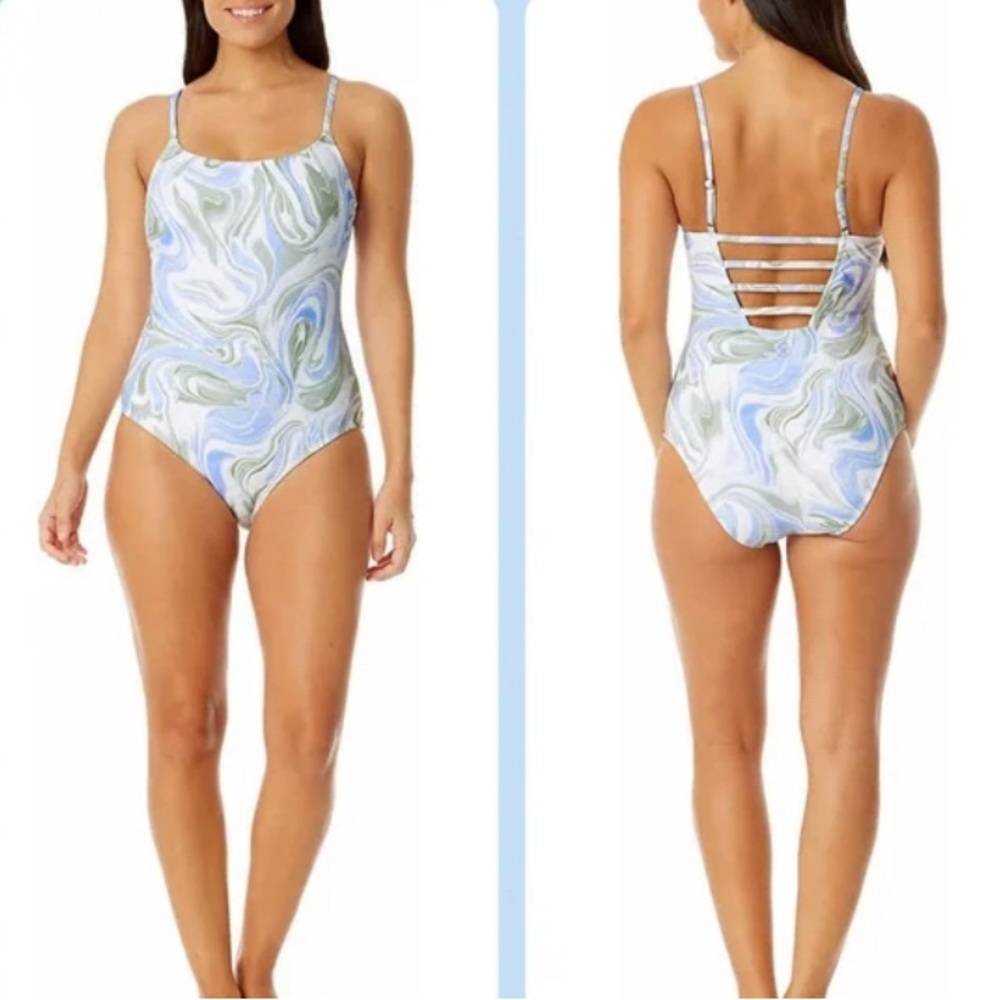 Hurley White Print Swim Suit Bathing Suit Size Small